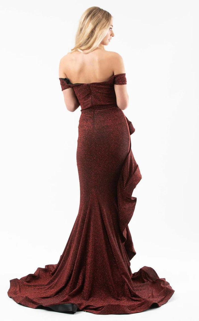 Jessica Angel JA597 Off-Shoulder Fitted Court Train Formal Dress