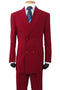 "Burgundy Men's Classic Fit Double Breasted Poplin Suit"