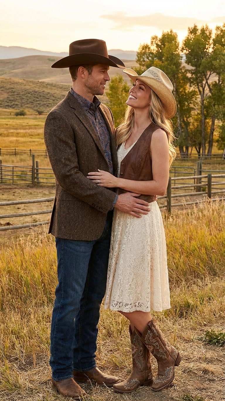 Mens Brown Western Tweed Herringbone Blazer Jacket Classic Cowboy Style Sport Coat for Wedding Party
