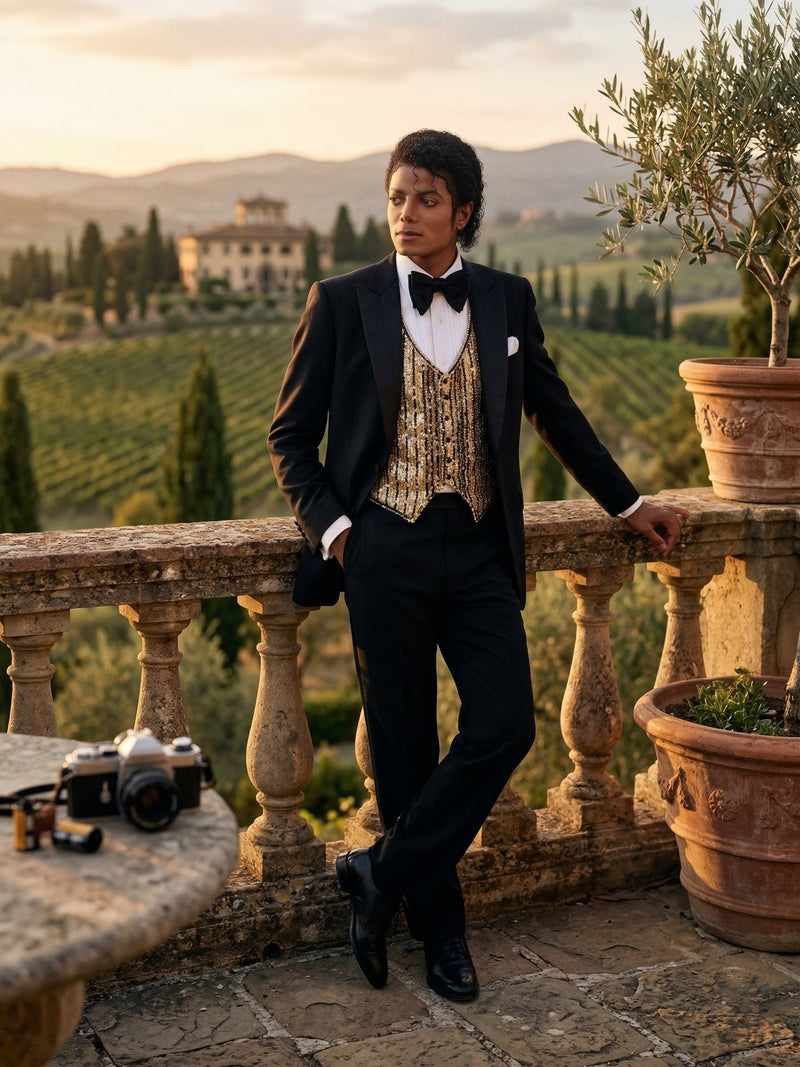 Men’s Black Tuxedo Blazer Michael Jackson Award Ceremony Vintage Jacket – Classic Formal, Elegant Party Dinner Jacket