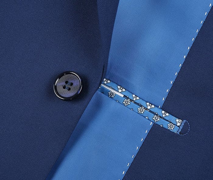 Vanderbilt Collection  - Classic 2 Piece Suit 2 Buttons Regular Fit In Blue