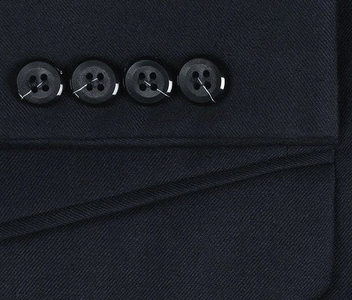 Bevagna Collection - Navy 100% Virgin Wool Regular Fit Pick Stitched 2 Piece Suit