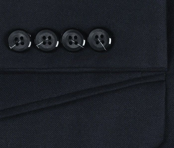 Bevagna Collection - Navy 100% Virgin Wool Regular Fit Pick Stitched 2 Piece Suit