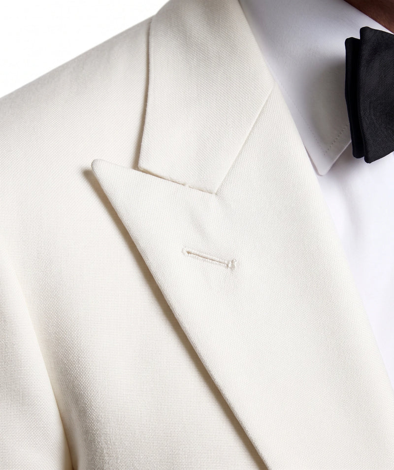 Men’s Pure White Dinner Jacket Blazer – James Bond Style Formal Tuxedo Blazer for Wedding, Black Tie & Evening Wear