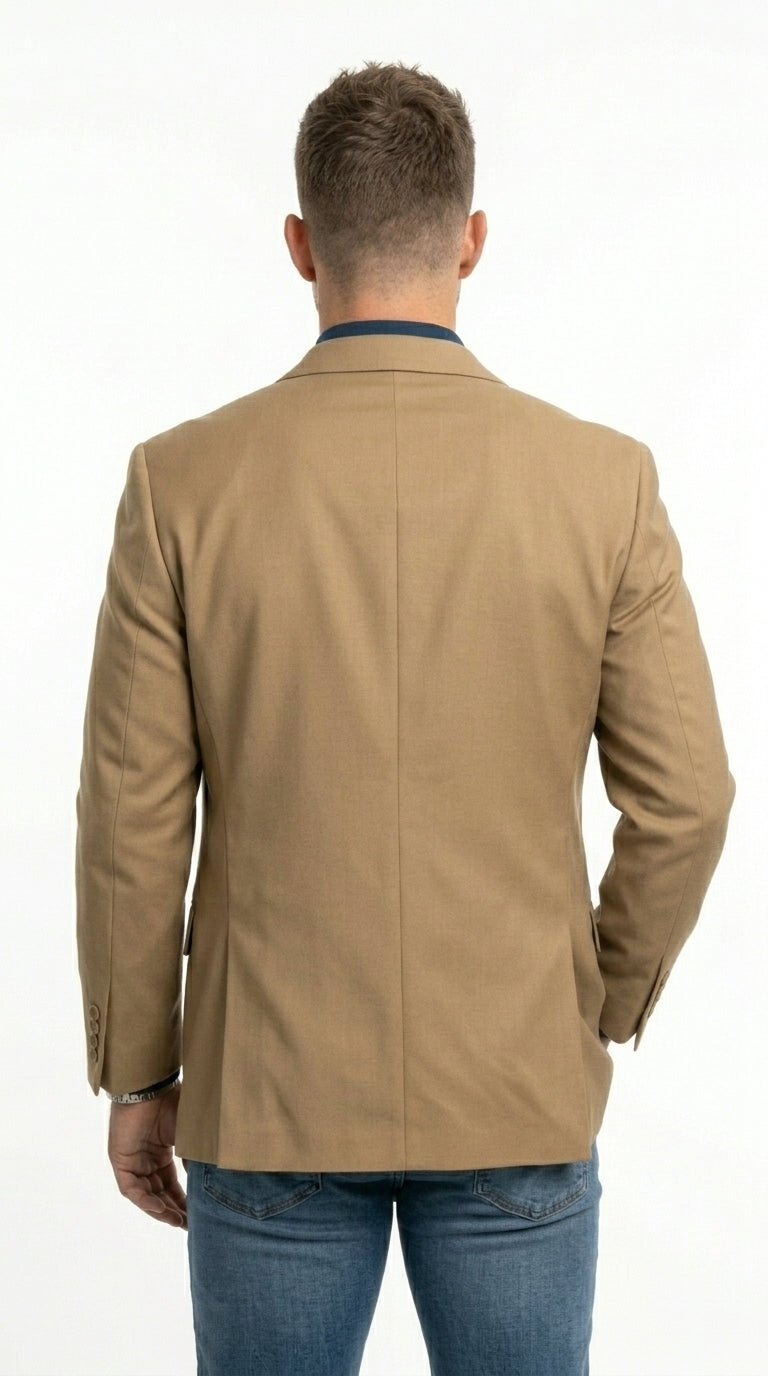 Mens Khaki Camel Bronze Taupe Blazer, Classic Business Casual Wedding Sport Coat Jacket in Tan Color
