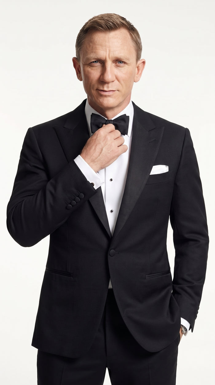 Men’s James Bond Style Black Dinner Jacket Blazer – Classic Formal Tuxedo Evening Wear