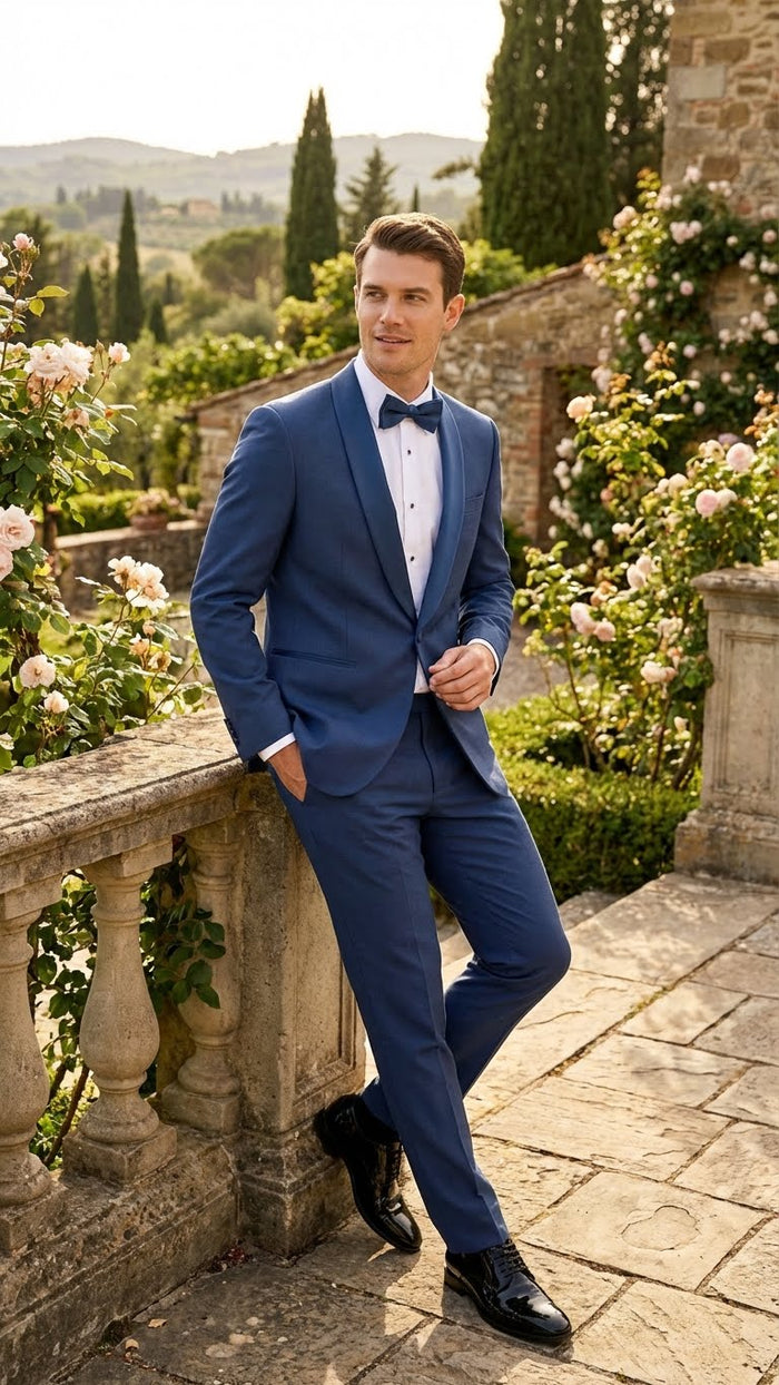 Men’s Indigo Sapphire Royal Blue Suit Set – Classic Formal Wedding, Prom & Dinner Jacket, Light Blue Cobalt Color