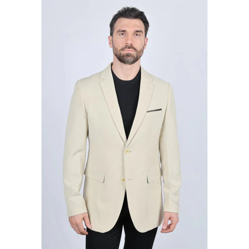 Mens Modern Fit Stretch Date Night Blazer - Beige
