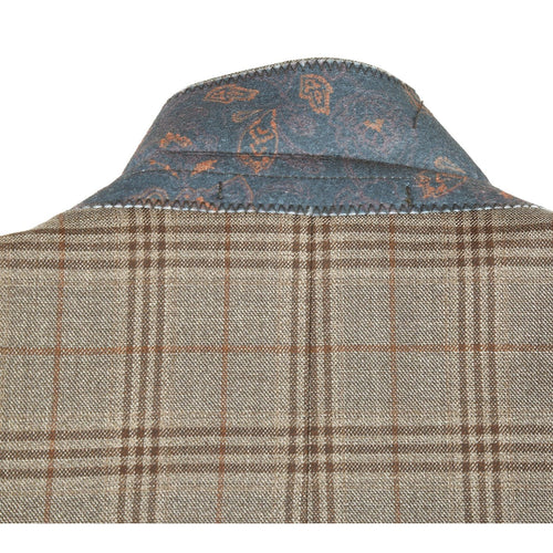 563-12 Men's Slim Fit Wool Checked Suits