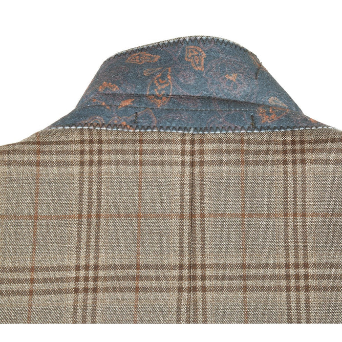 563-12 Men's Slim Fit Wool Checked Suits