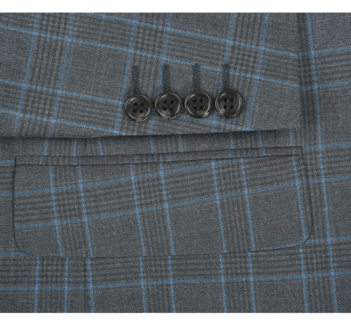 293-5 Men's Two Piece Classic Fit Windowpane Check Dress Suit