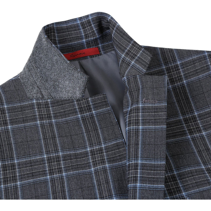 293-28 Men's Slim Fit Checked Suits
