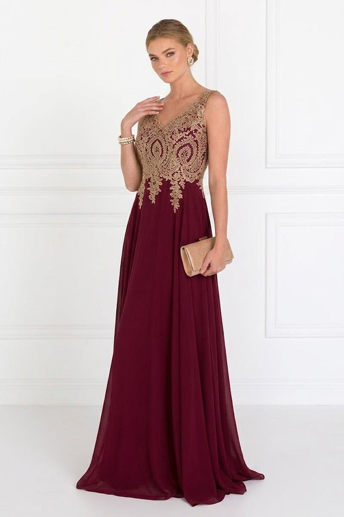Embroidered Chiffon Dress by Elizabeth K GL2311