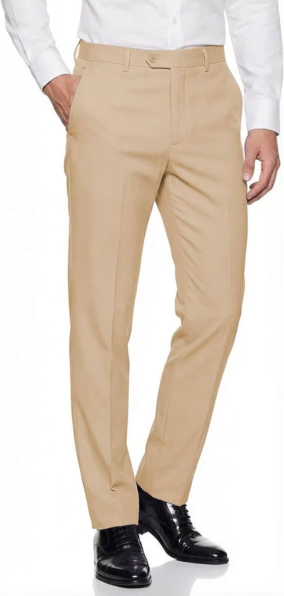 Mens Expandable Waist Business Casual Dress Pants