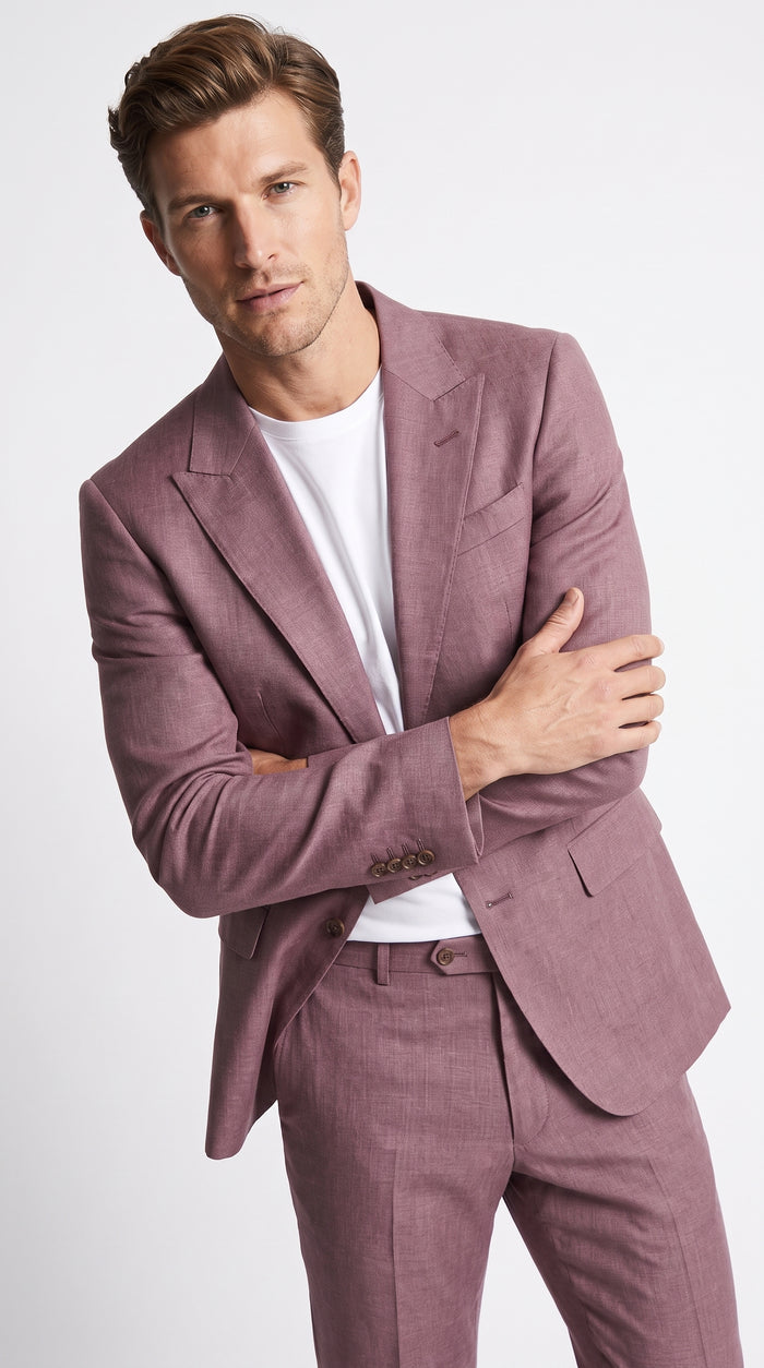 Men’s Mauve 2-Piece Suit – Classic Two-Button Wedding, Prom and Business Suit