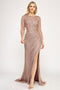 Lenovia 8383 Beaded Illusion Long Sleeve Mesh Mother of Groom Dress