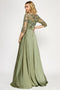 Lenovia 8355 Embroidered 3/4 Sleeve Sateen & Sequin Mother of the Bride Dress