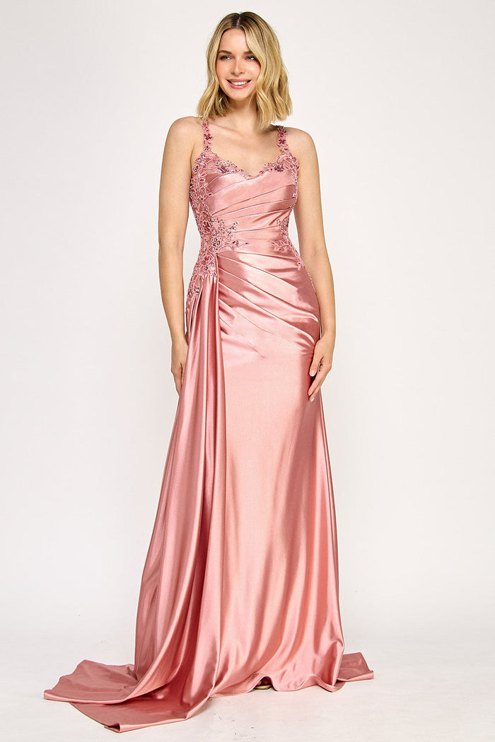 Lenovia 8361 Bead Embroidered Sateen Sleeveless Sweetheart Dress