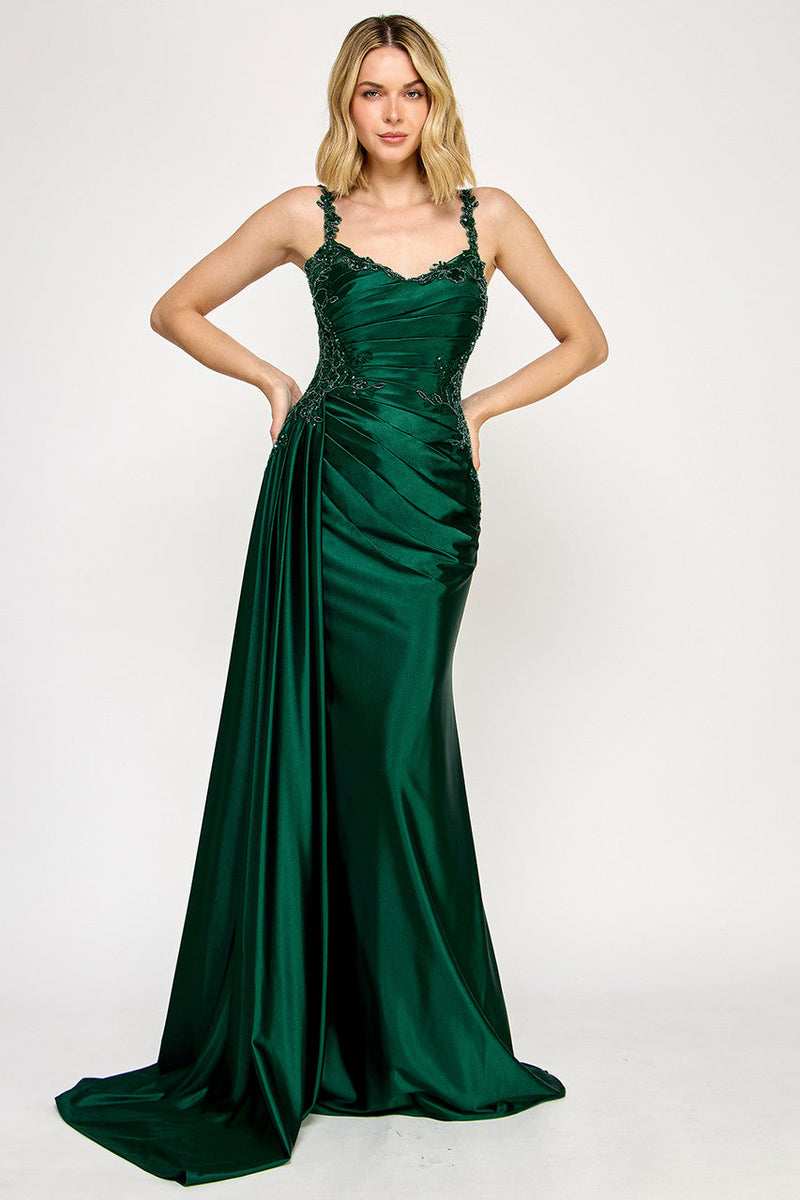 Lenovia 8361 Bead Embroidered Sateen Sleeveless Sweetheart Dress