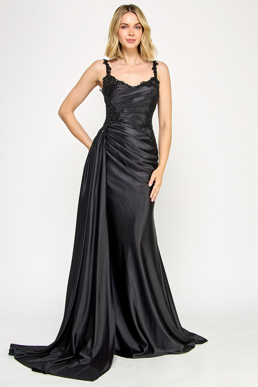Lenovia 8361 Bead Embroidered Sateen Sleeveless Sweetheart Dress