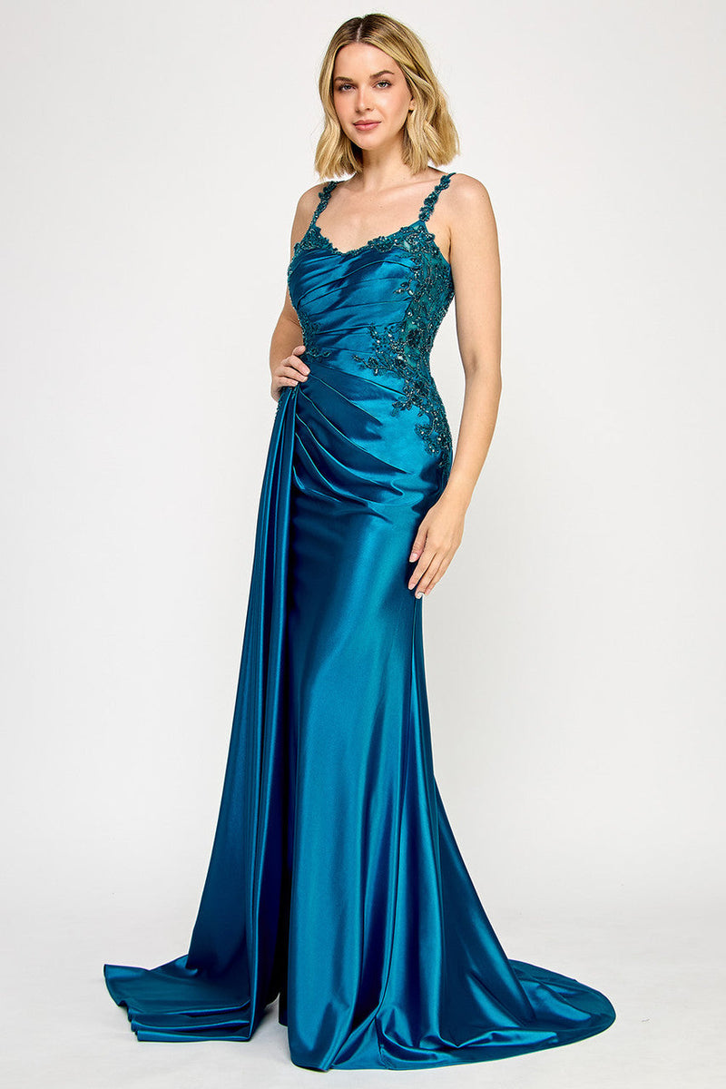 Lenovia 8361 Bead Embroidered Sateen Sleeveless Sweetheart Dress