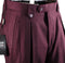 Burgundy Tiglio Luxe wool wide-leg dress pants. High-waisted with two front pleats, featuring a wide silhouette. Secured by two purple buttons. Solid burgundy fabric.
