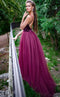 Jessica Angel JA624 Spaghetti Strap A-Line Court Train Slit Velvet Dress