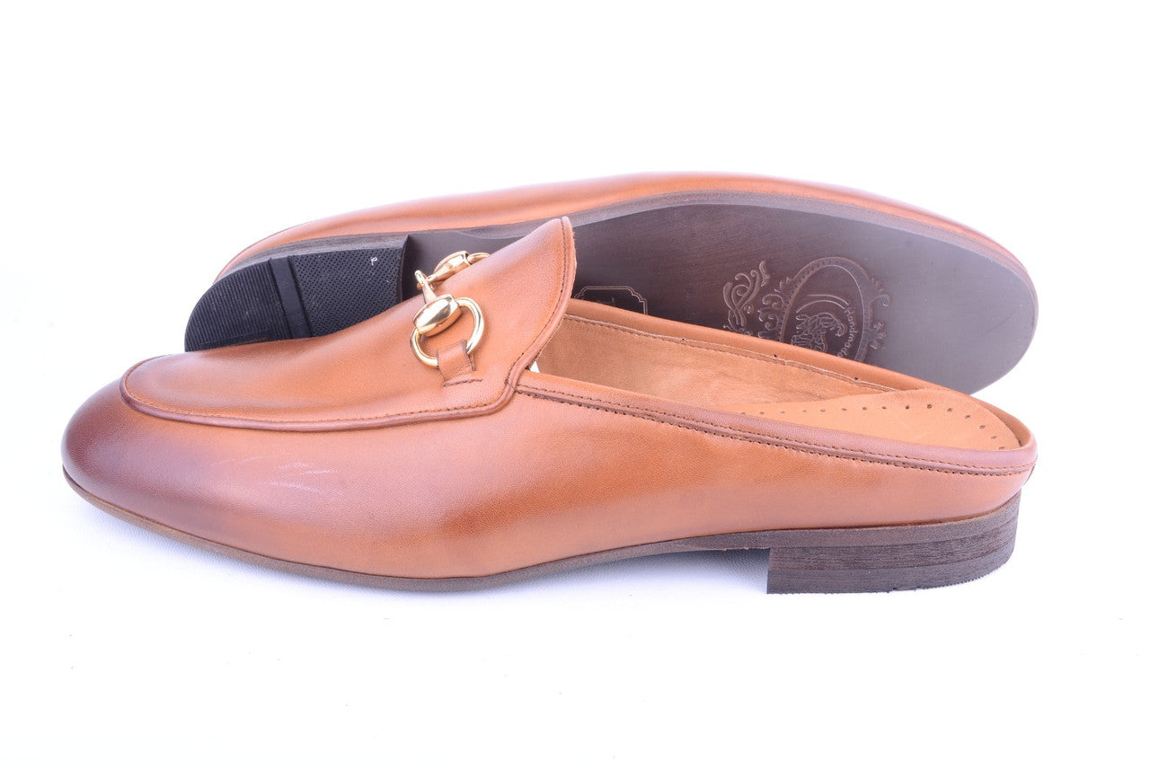 P00028-6251 Open Back Buckle loafer-Tan