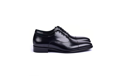 C0092-6265 Cap toe Lace up-Shinny Calf Black
