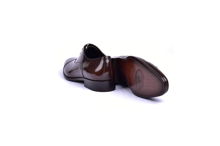 C0095-6265 Cap toe Lace up-Shinny Calf Brown