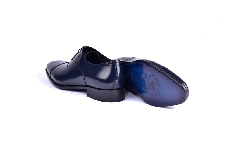 C0094-6265 Cap toe Lace up-Shinny Calf Navy