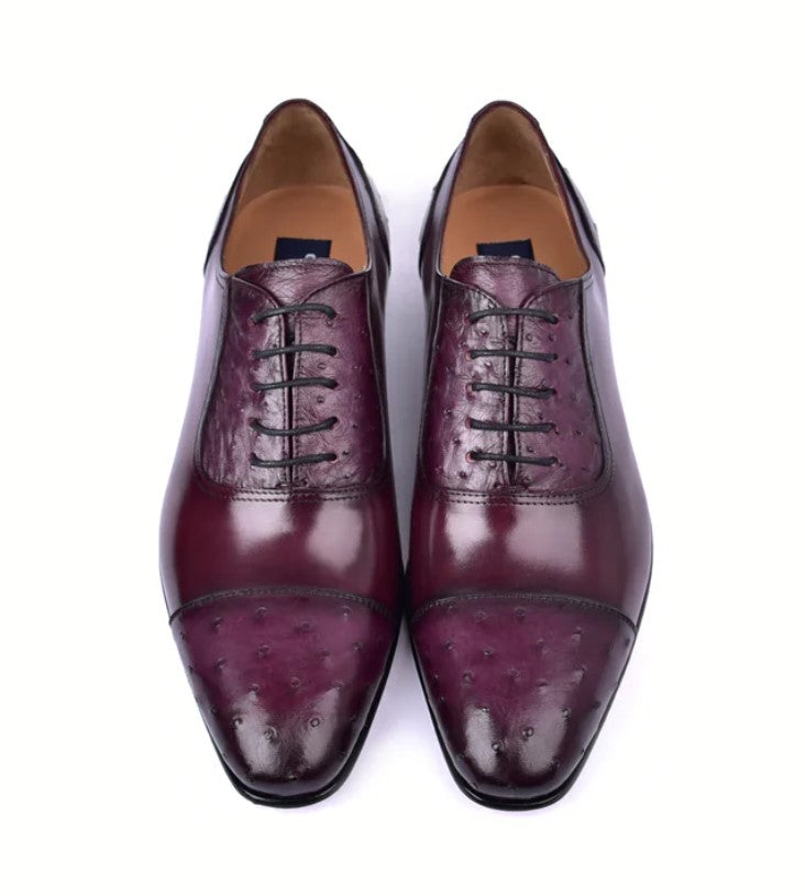 Corrente 6708 Cap-Toe Lace-Up Oxford - Burgundy - Image 3