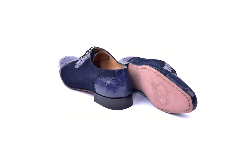 C0001303-6708 Cap toe Ostrich-Navy Suede