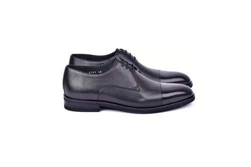 C001105-6793 Cap Toe Deer Skin- Black