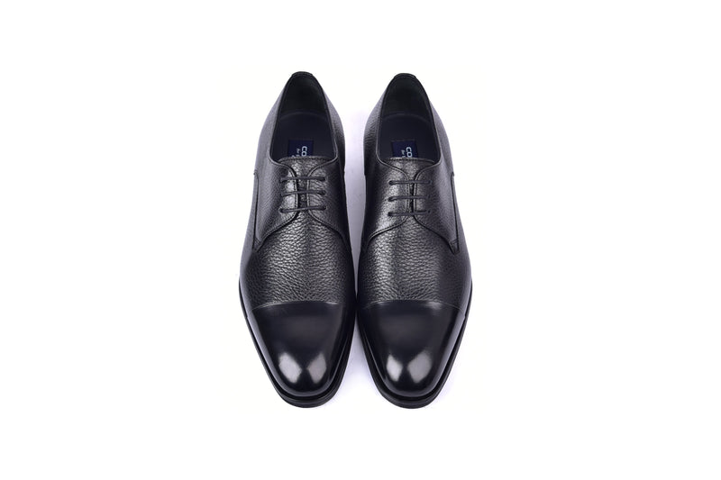 C001105-6793 Cap Toe Deer Skin- Black