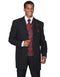 Mens 4 Button Wide Notch Lapel One Chest Pocket Fashion Zoot Suit in Black & Red