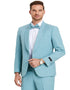 "Aqua Blue Men's Wedding Suit - One Button Shawl Lapel Dinner Jacket"