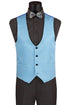 Light Blue Men's Slim Fit Paisley Wedding Tuxedo with Vest