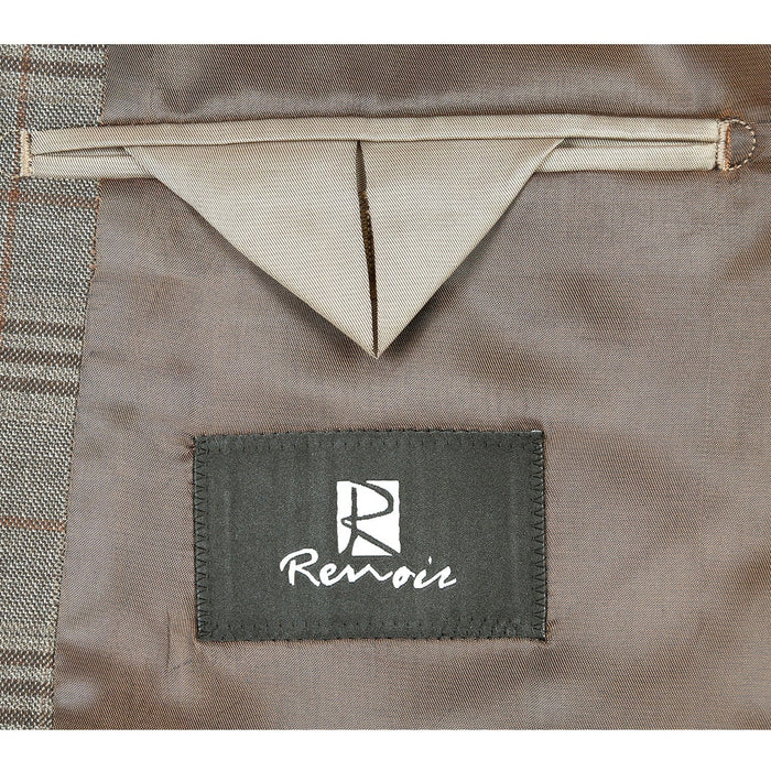 563-12 Men's Slim Fit Wool Checked Suits
