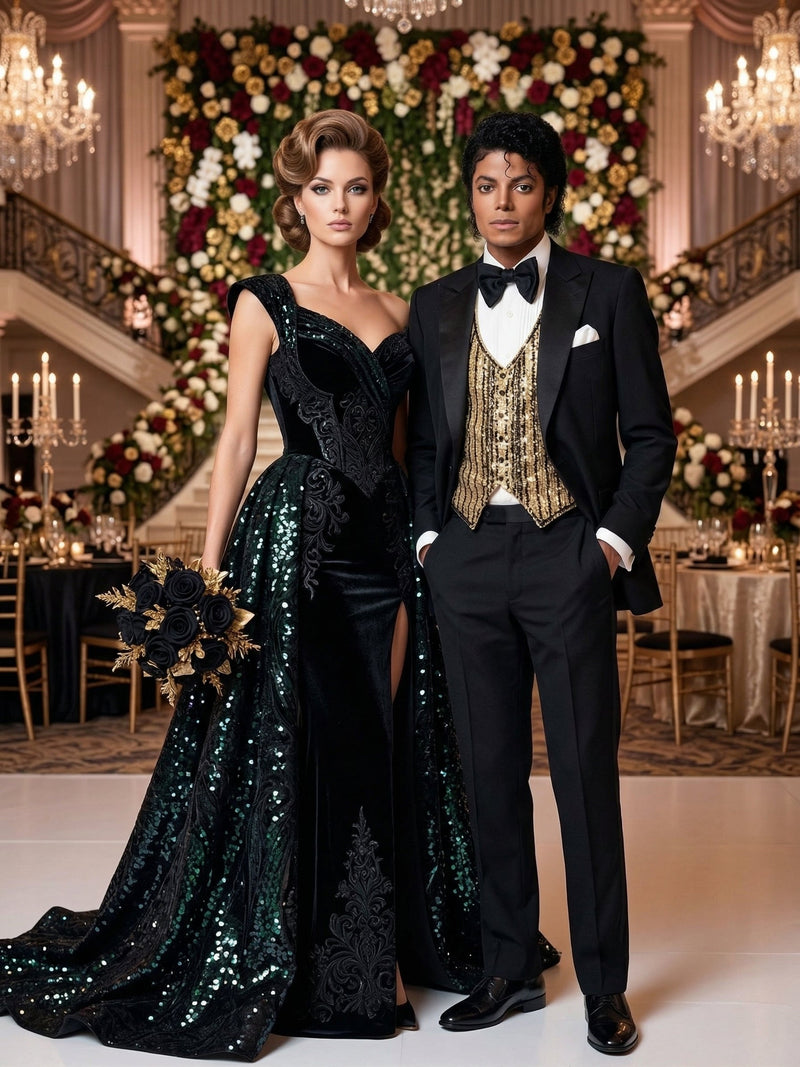Men’s Black Tuxedo Blazer Michael Jackson Award Ceremony Vintage Jacket – Classic Formal, Elegant Party Dinner Jacket