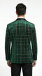 Men’s Green and Gold Plaid Christmas Holiday Blazer – Classic Check Party Jacket for New Year, Wedding and Festive New Year event
