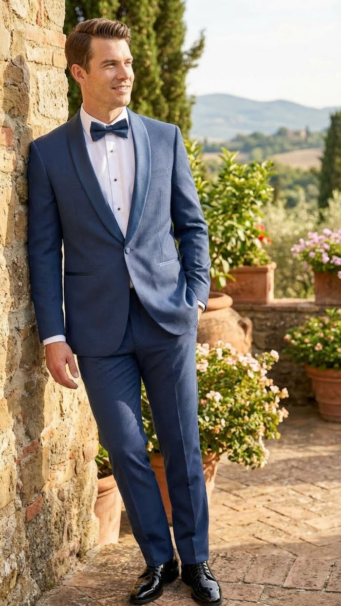 Men’s Indigo Sapphire Royal Blue Suit Set – Classic Formal Wedding, Prom & Dinner Jacket, Light Blue Cobalt Color
