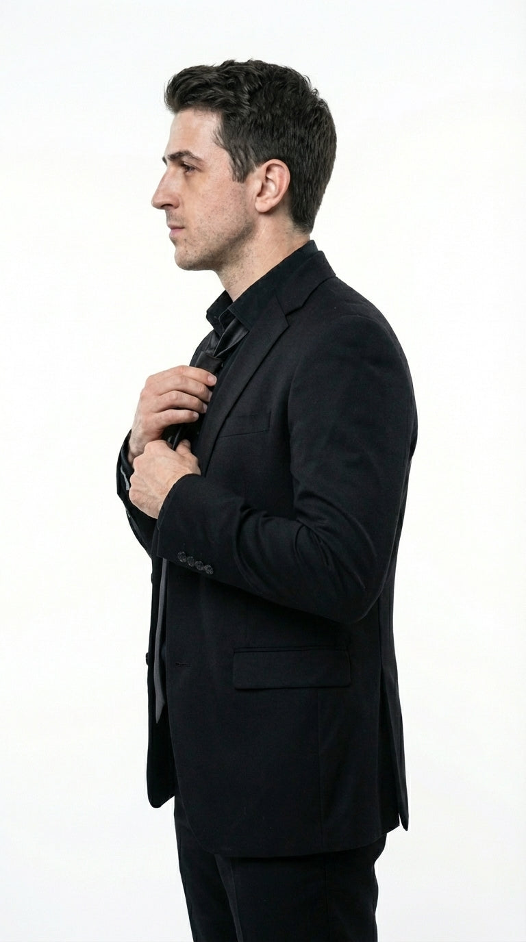 Mens Black Blazer – John Wick Inspired Classic Formal Blazer for Men Sleek Action Style Evening Jacket
