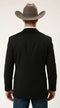 Men’s Black Linen Western Cowboy Blazer – Lightweight Formal Blazer Jacket for Wedding - Country Summer Jacket