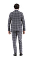 Mens Vested Gangster Plaid Pattern 1920's Plaid Suit in Grey