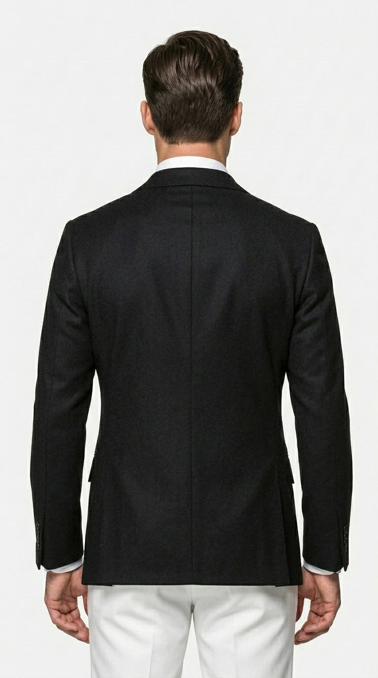 Men’s Black Double Breasted Blazer, Formal Wedding Business Casual Sport Coat Jacket