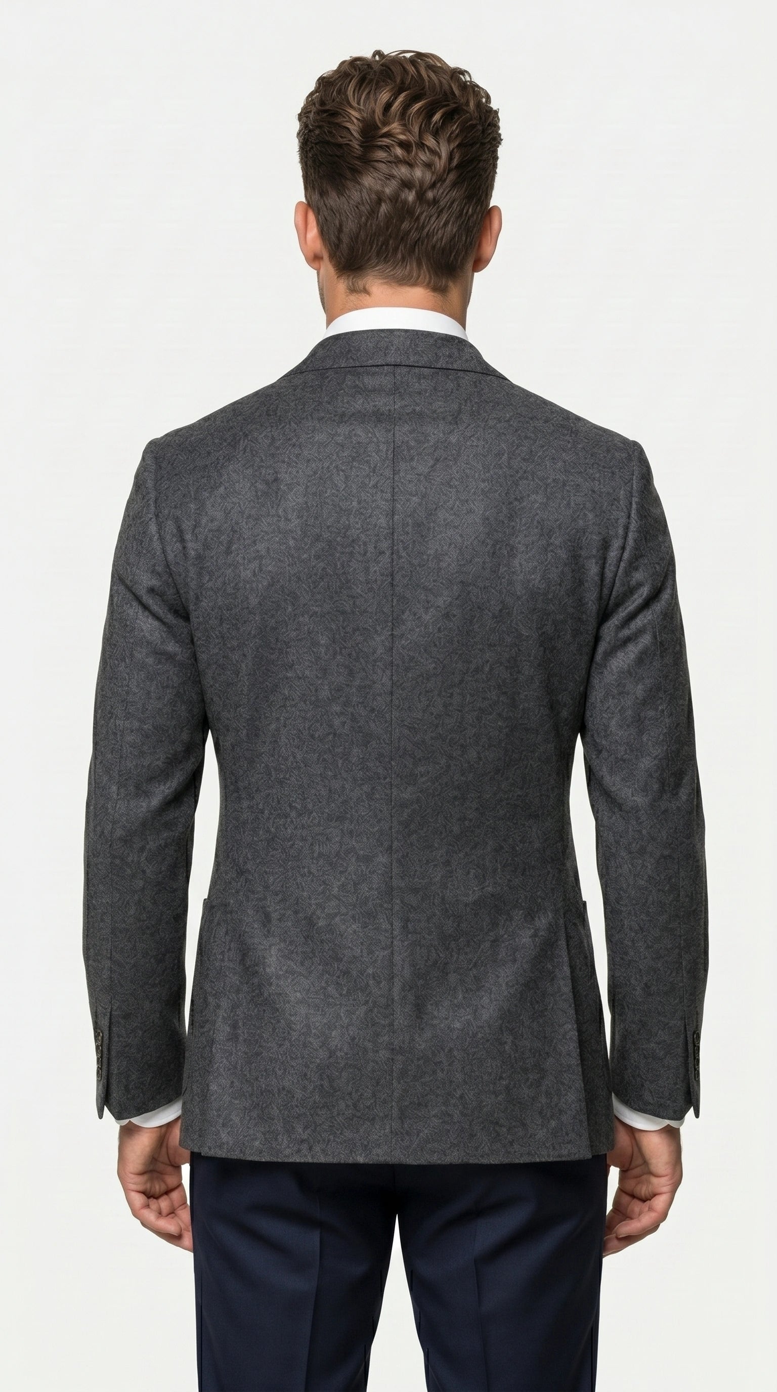 Men’s Charcoal Double Breasted Blazer, Formal Wedding Business Casual Sport Coat Jacket Wool Fabric