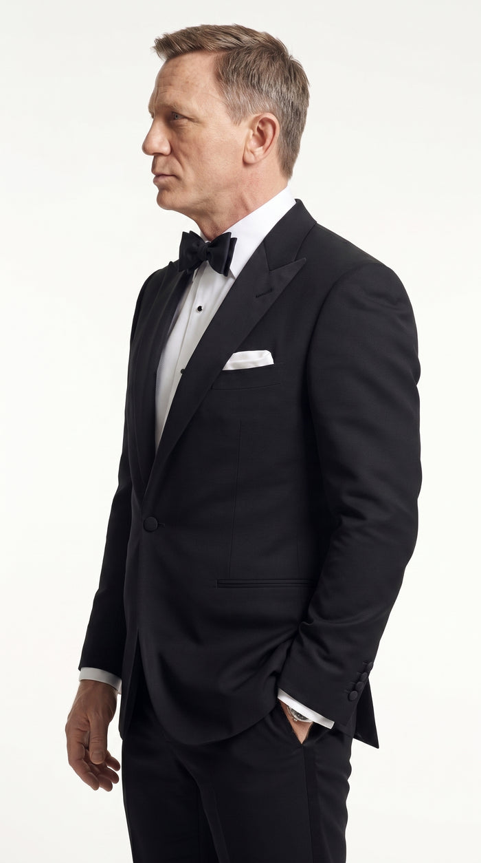 Men’s James Bond Style Black Dinner Jacket Blazer – Classic Formal Tuxedo Evening Wear