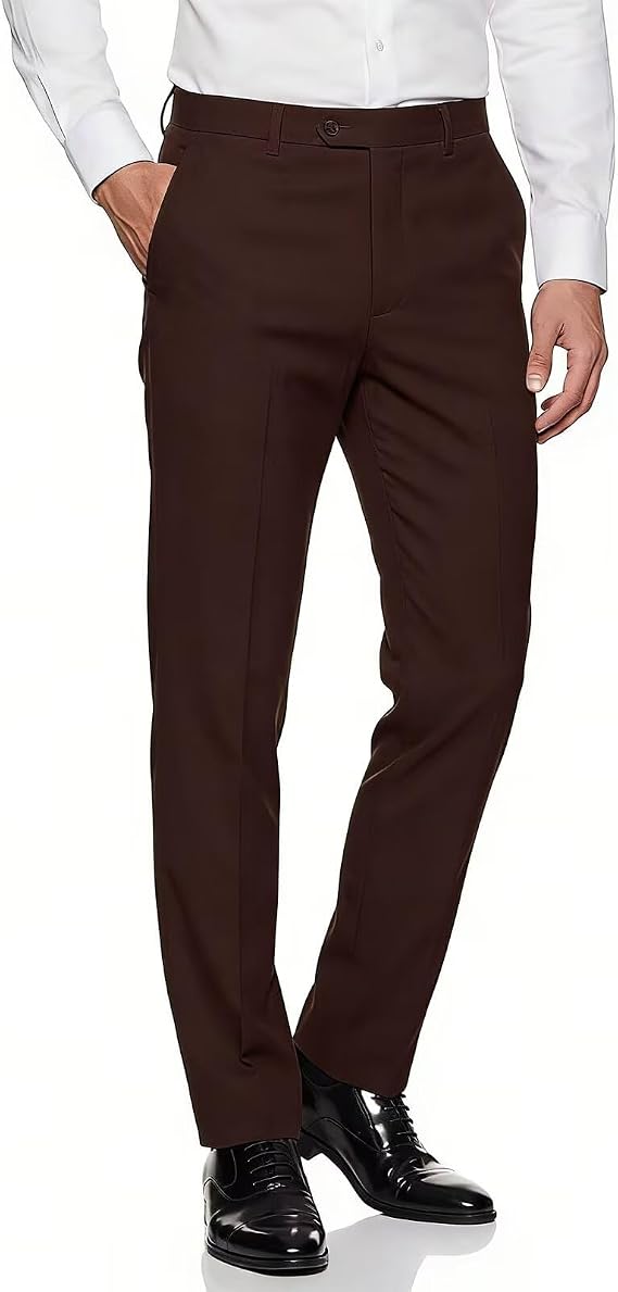 Mens Expandable Waist Business Casual Dress Pants