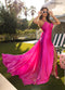 Halter Overskirt Slit Gown by Rachel Allan 70945